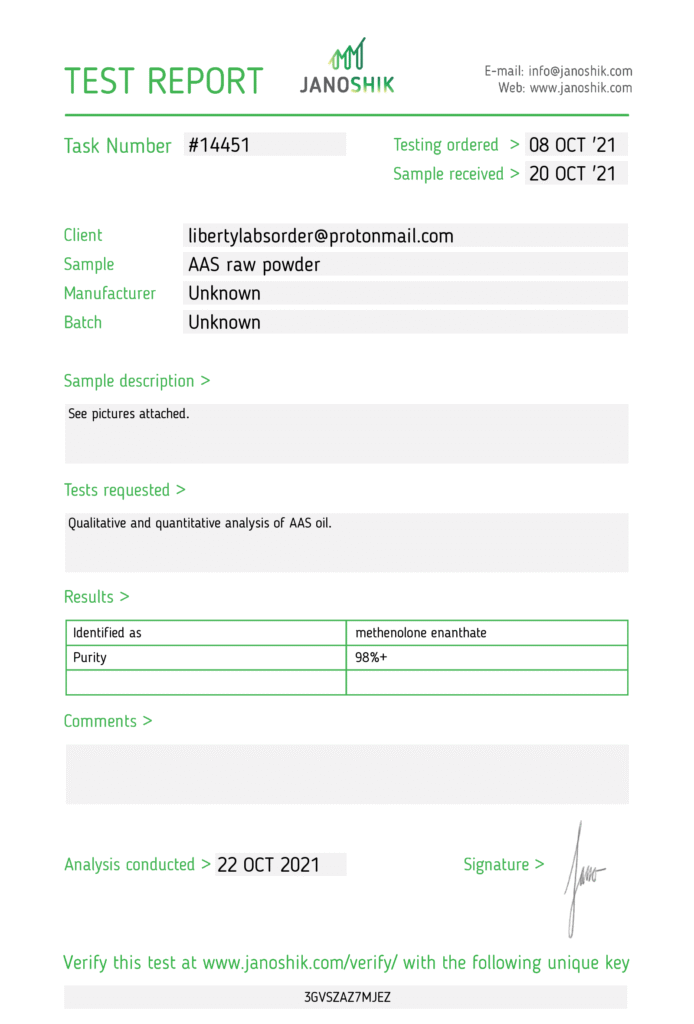 Methenolone Enanthate raw